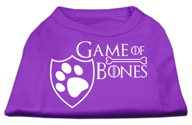 Game of Bones Screen Print Dog Shirt Purple Med